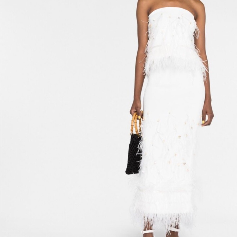 Staud shell feather white SET